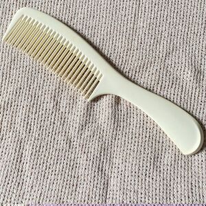 Vintage CLINIQUE Hair Comb Wide Tooth Detangling Styling Plastic Cream 9" USA